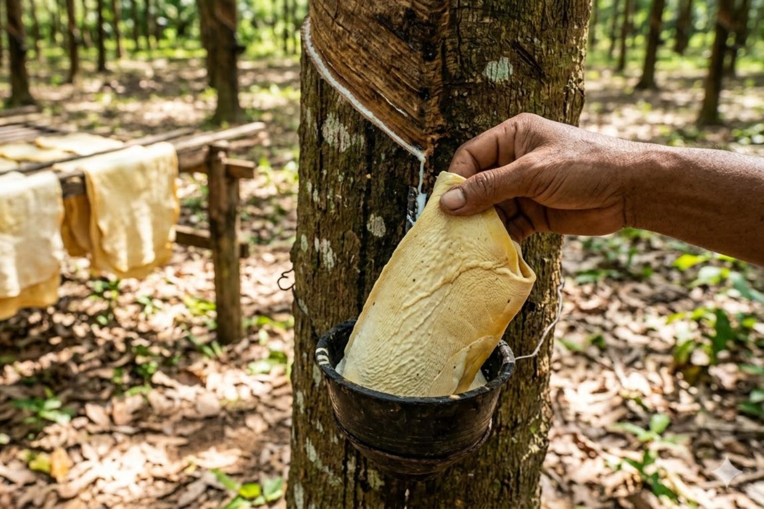 přírodní kaučuk používaný v latexové matraci
