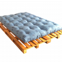 Dvojlůžko paletová postel na matraci 140x200 cm (velikost palet 160x240 cm)