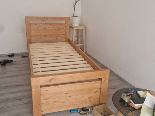 SLEVA 50%  Jednolůžko masiv Rhino II. 90x200 barva přírodní