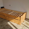 SLEVA 50%  Smrková postel Thomas I. 90x200 přírodní + šuplíky