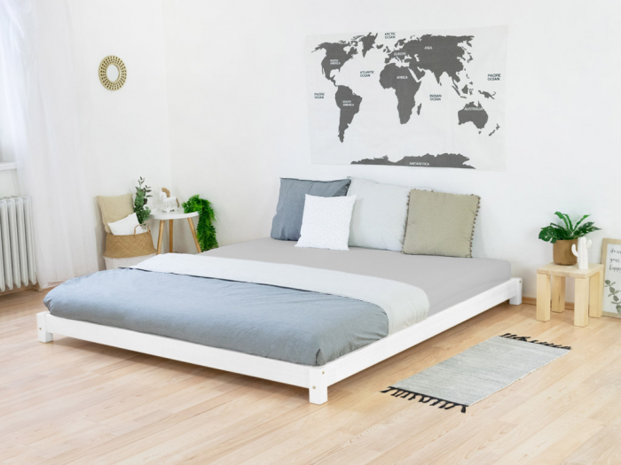 Designové postele TATAMI 200x200 bílá barva