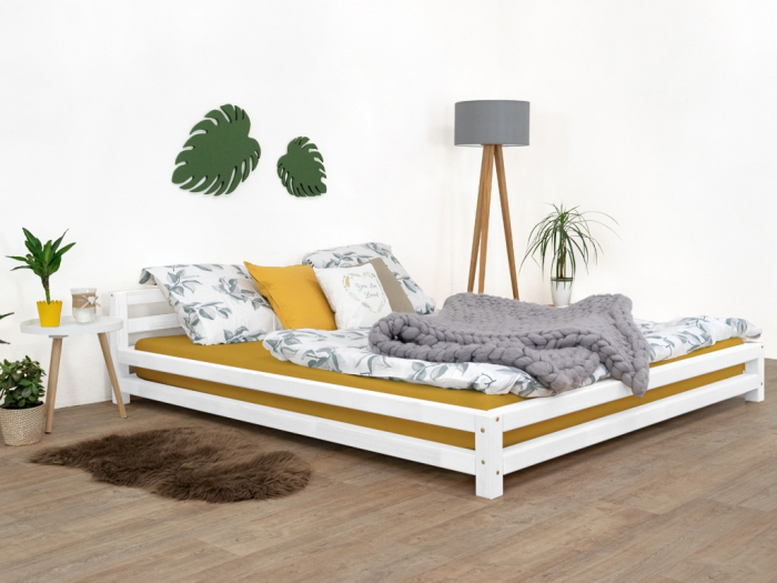 Dvoulůžková postel bílá barva dřeva