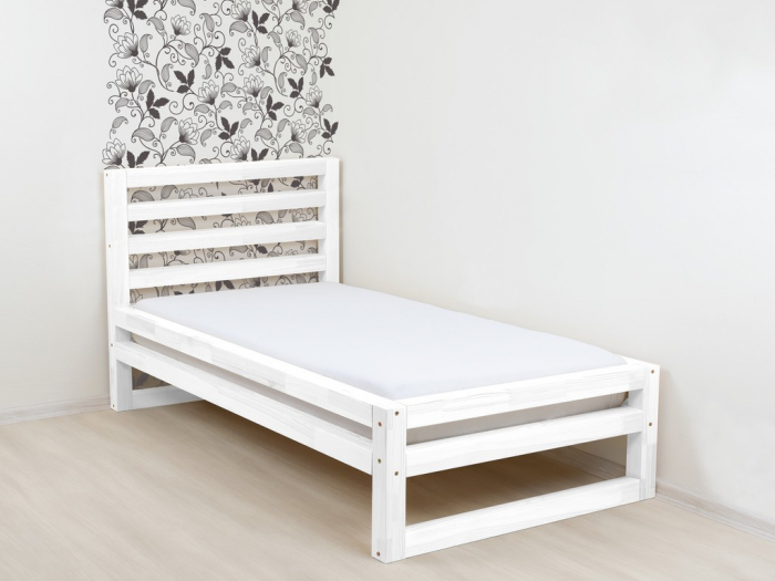 bílá jednolůžková postel